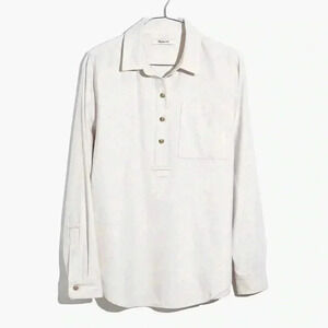 Madewell Flannel Classic Ex-Boyfriend Popover Shirt Size S